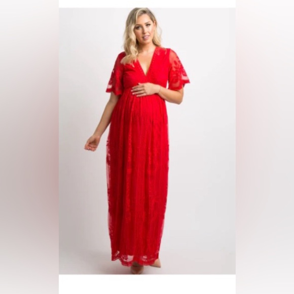 BRAND NEW pink blush maternity red dress
